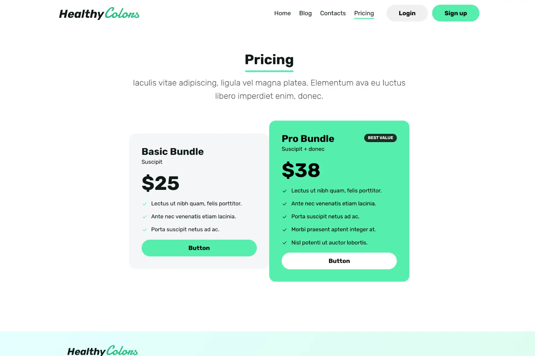 Pricing Plans Page