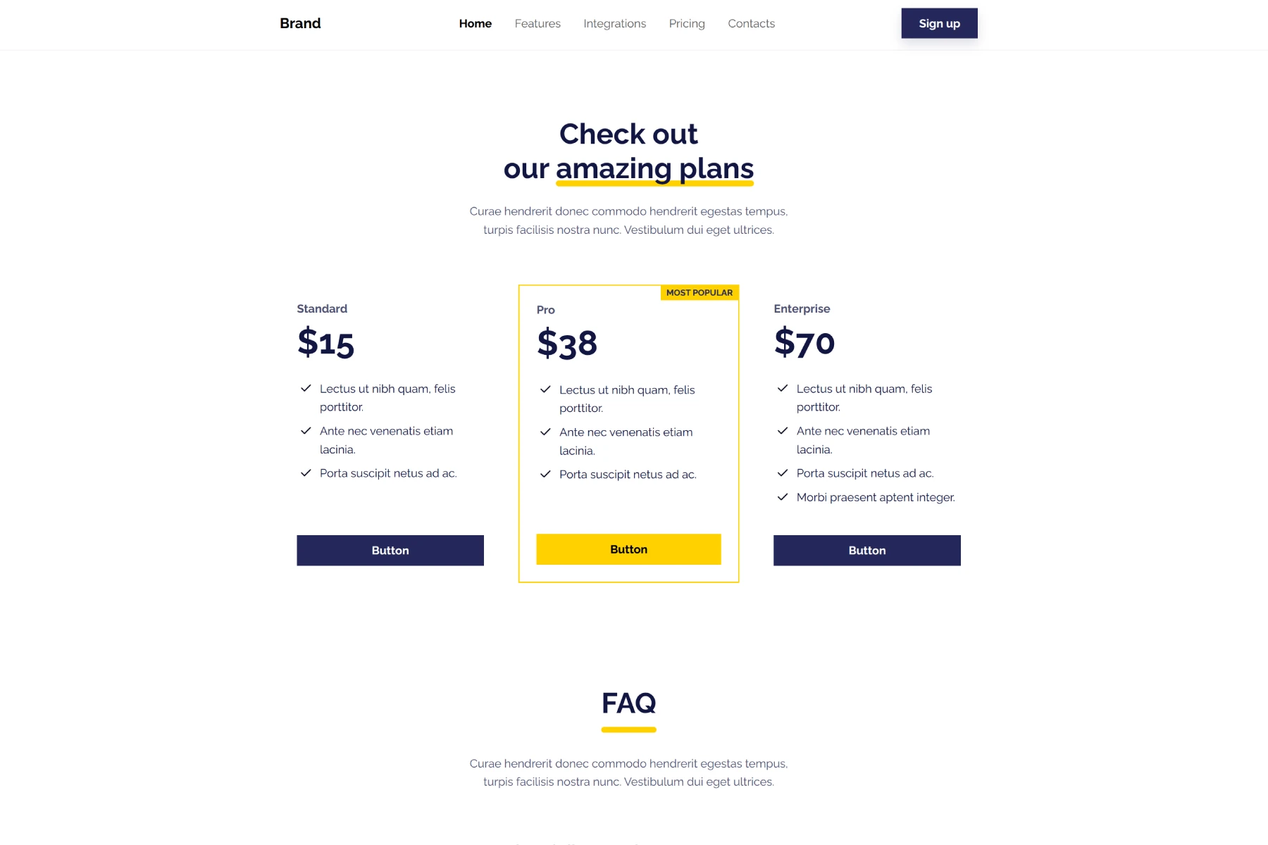 Pricing Page