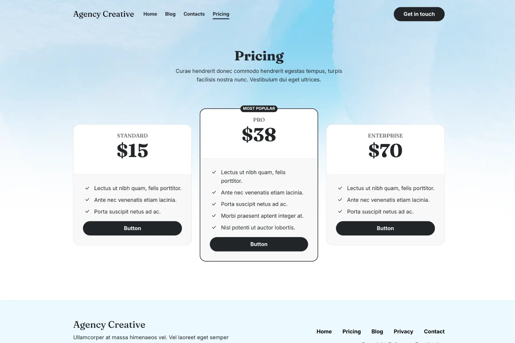 Pricing Page
