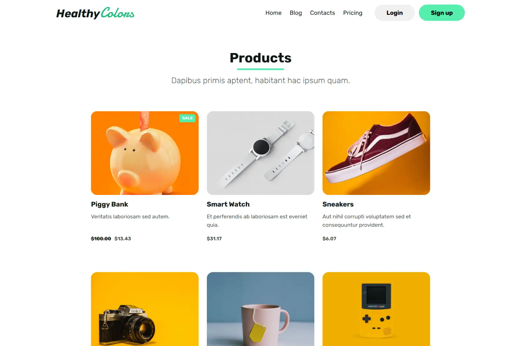 Products Listing Page
